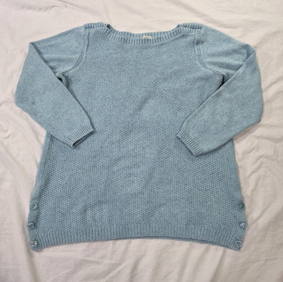 Talbots Sweaters - Talbots Plus Button Hem Crewneck Sweater Casual Classic Grandmillenial Preppy. X